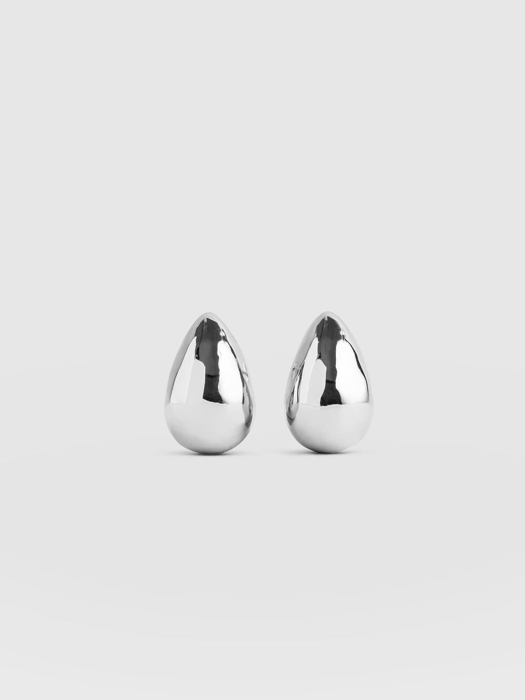 Teardrop Hammered Earrings - Silver