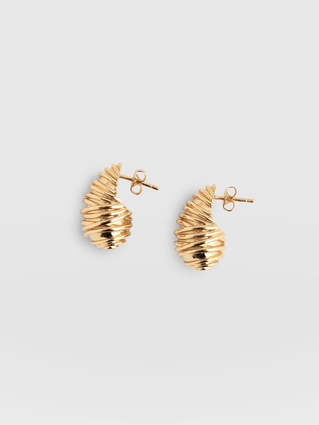 Teardrop Swirl Earrings - Gold