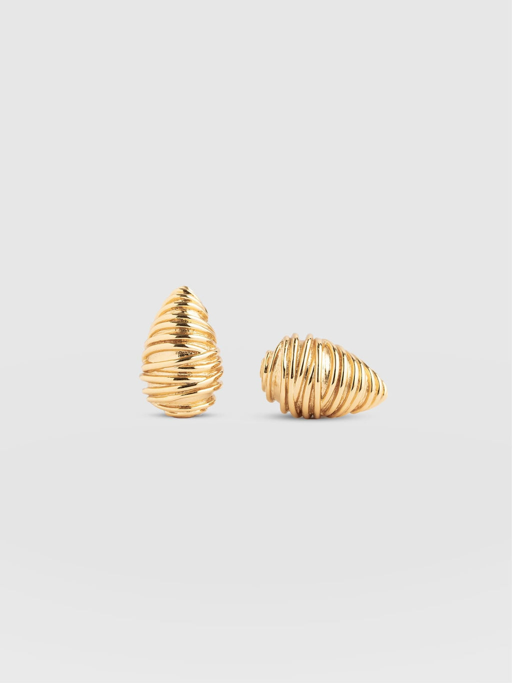 Teardrop Swirl Earrings - Gold
