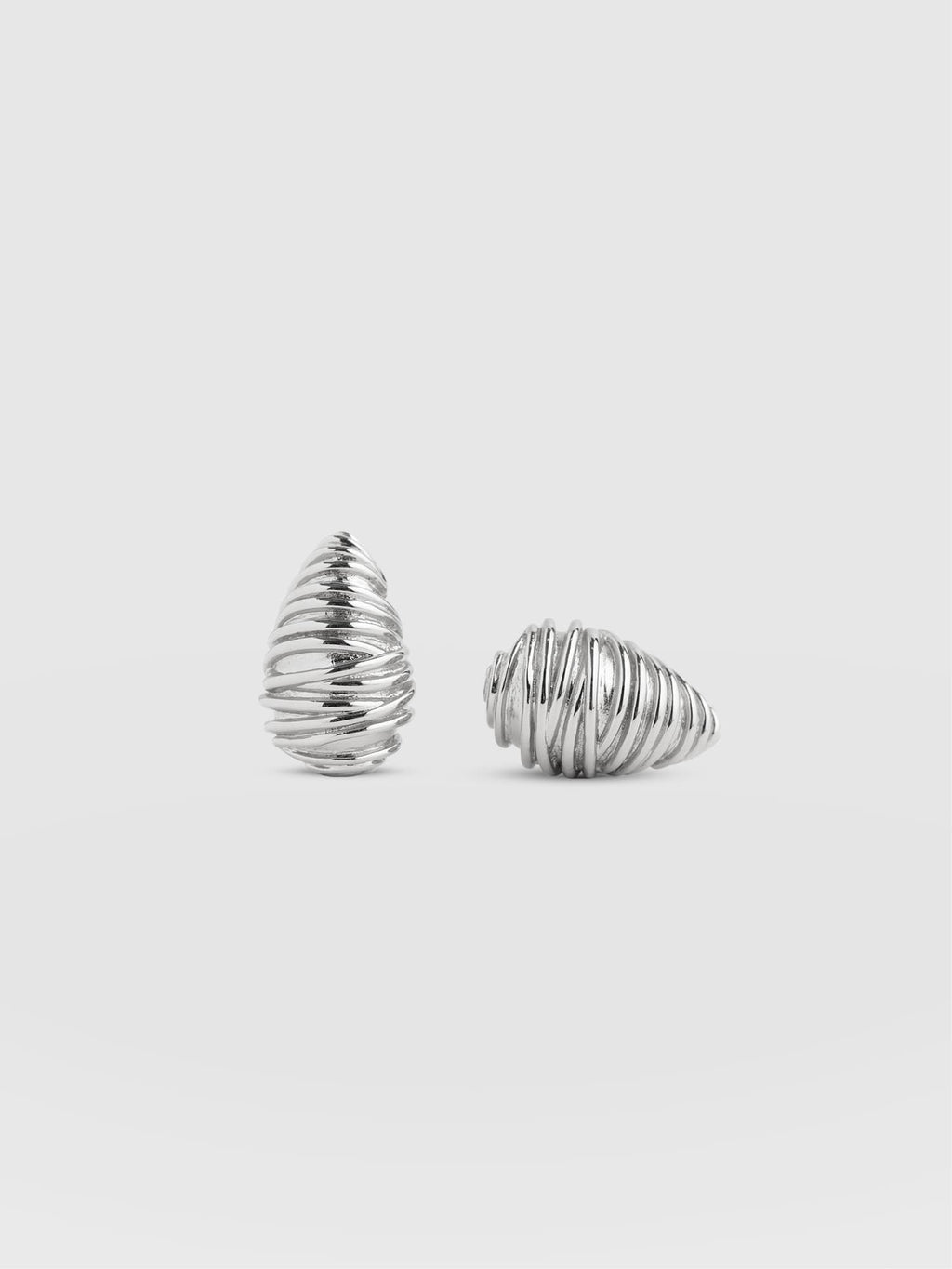 Teardrop Swirl Earrings - Silver