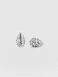 Teardrop Swirl Earrings - Silver