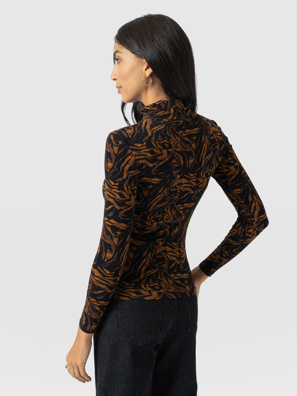 Tempest Roll Neck - Brown Zebra