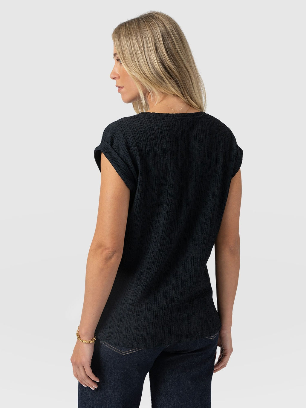 Turn Up Tee - Black Textured