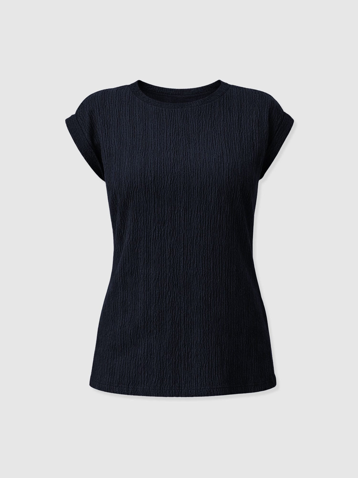 Turn Up Tee - Navy Textured