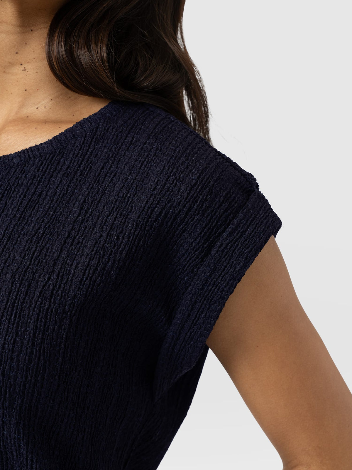Turn Up Tee - Navy Textured