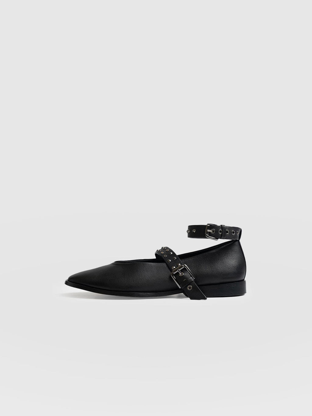 Vega Studded Ballerina Flats - Black