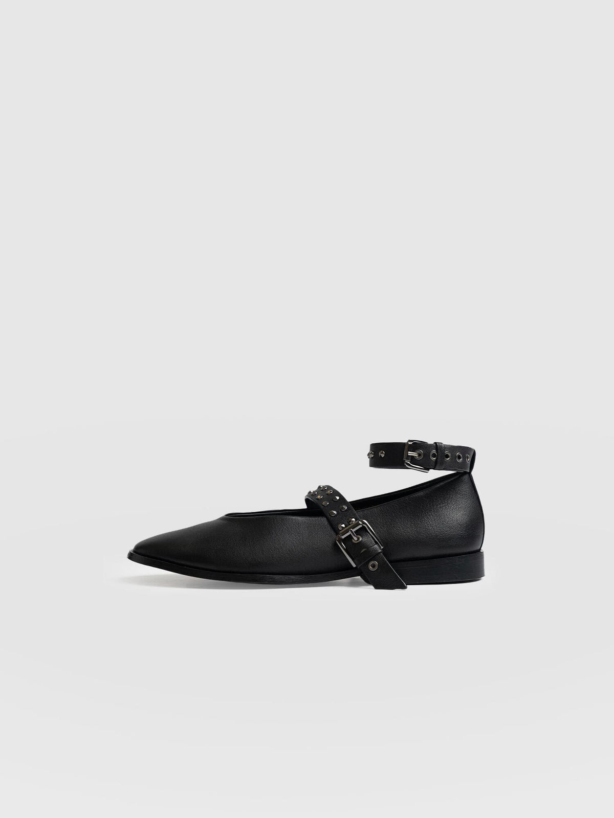 Vega Studded Ballerina Flats - Black