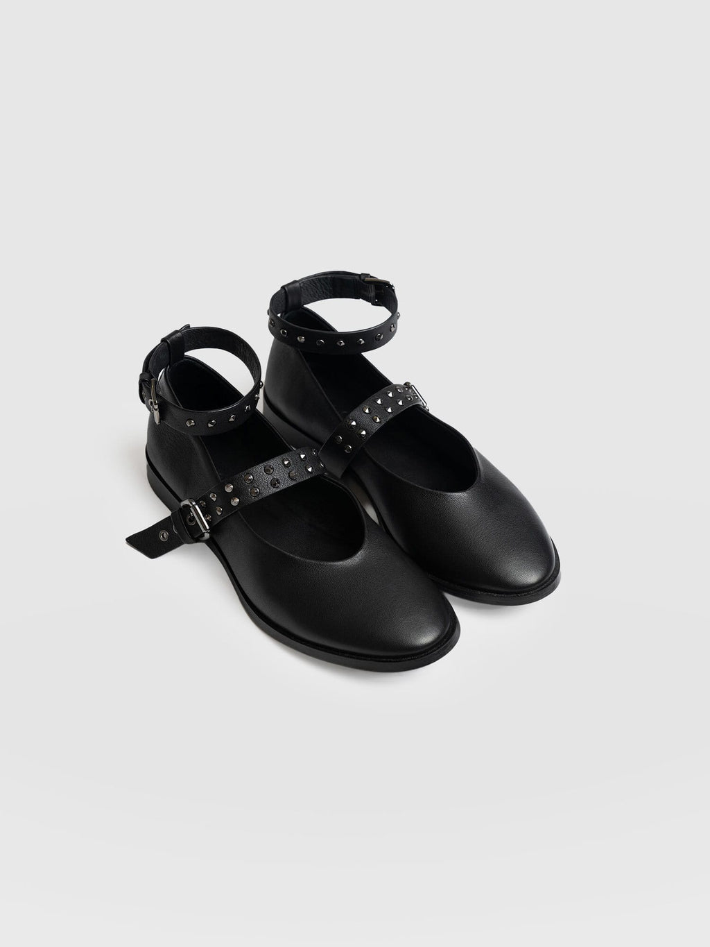 Vega Studded Ballerina Flats - Black