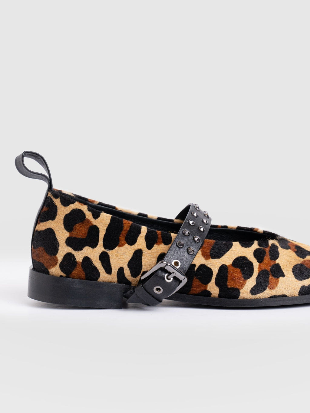 Vega Studded Ballerina Flats - Leopard