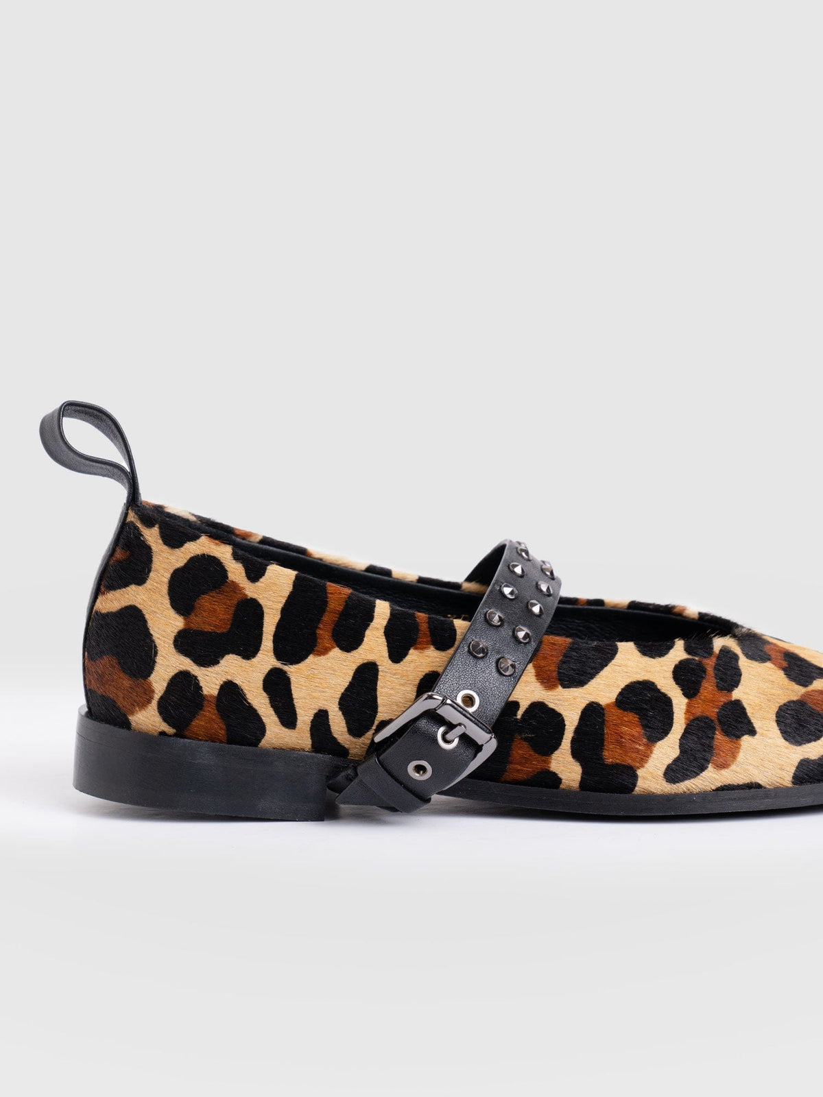 Vega Studded Ballerina Flats - Leopard