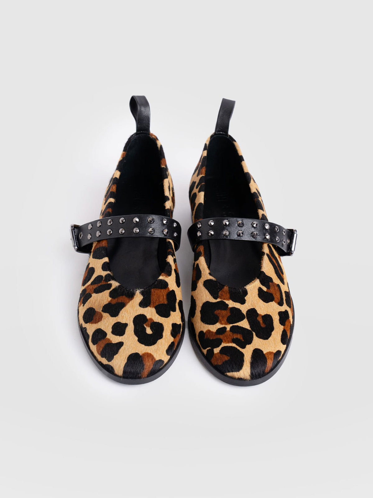 Vega Studded Ballerina Flats - Leopard