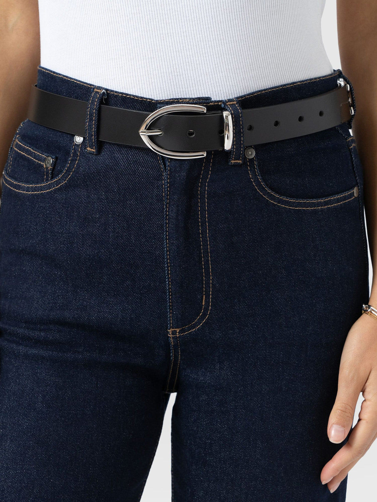 Hoxton Belt - Black/Silver
