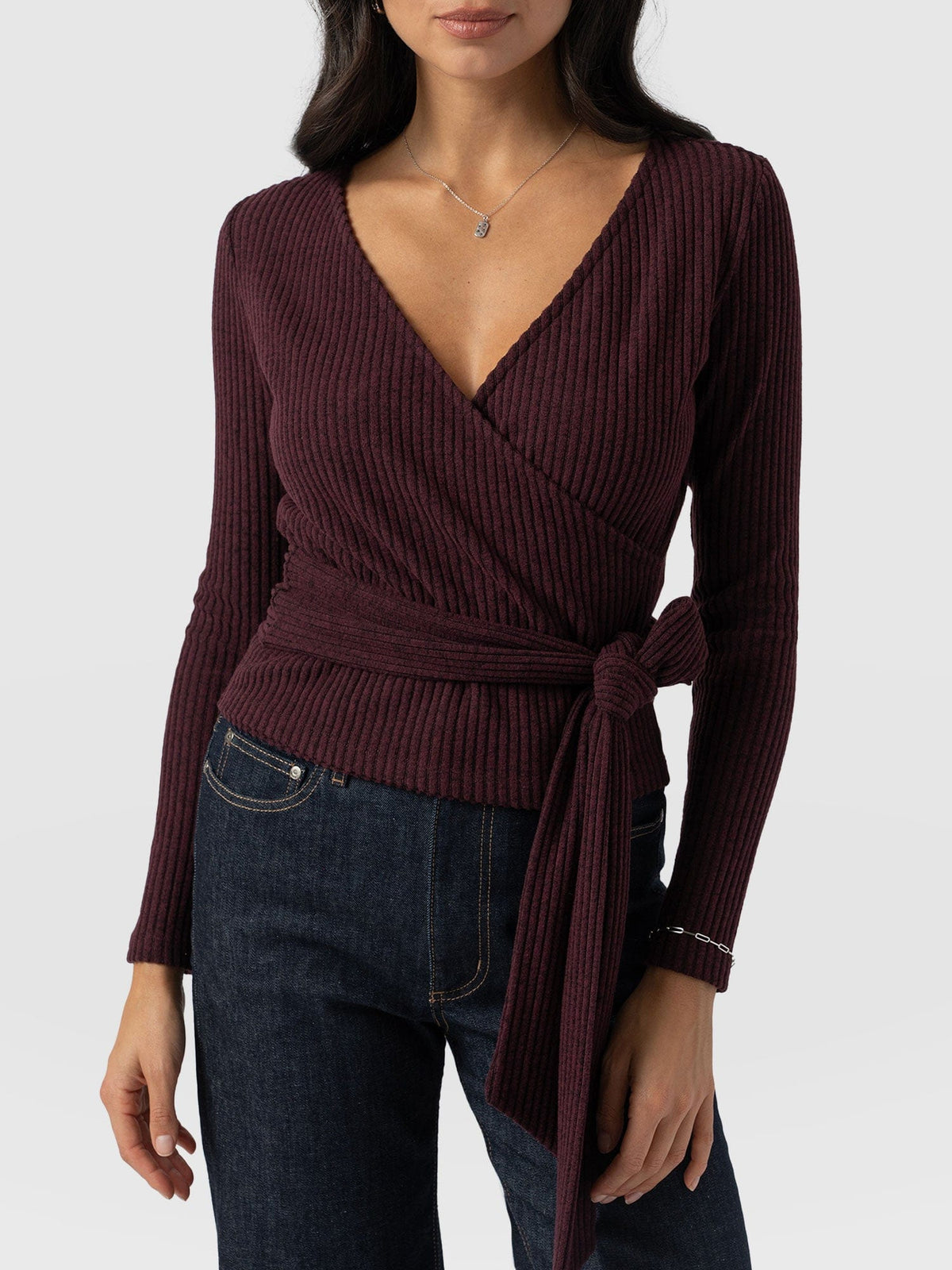 Hoxton Rib Top - Burgundy