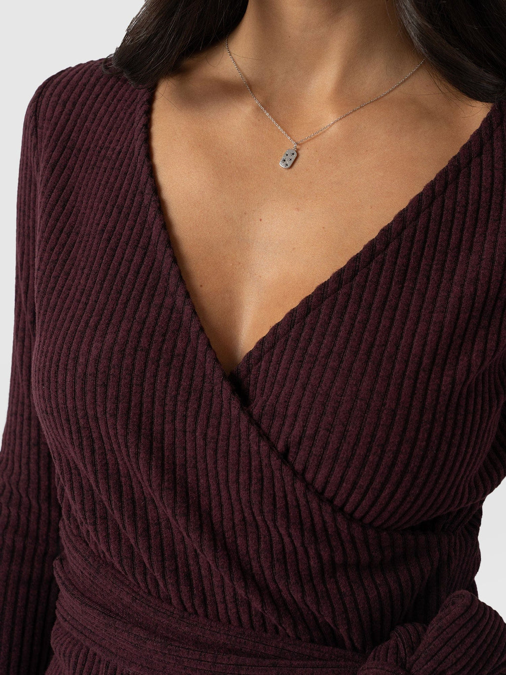 Hoxton Rib Top - Burgundy