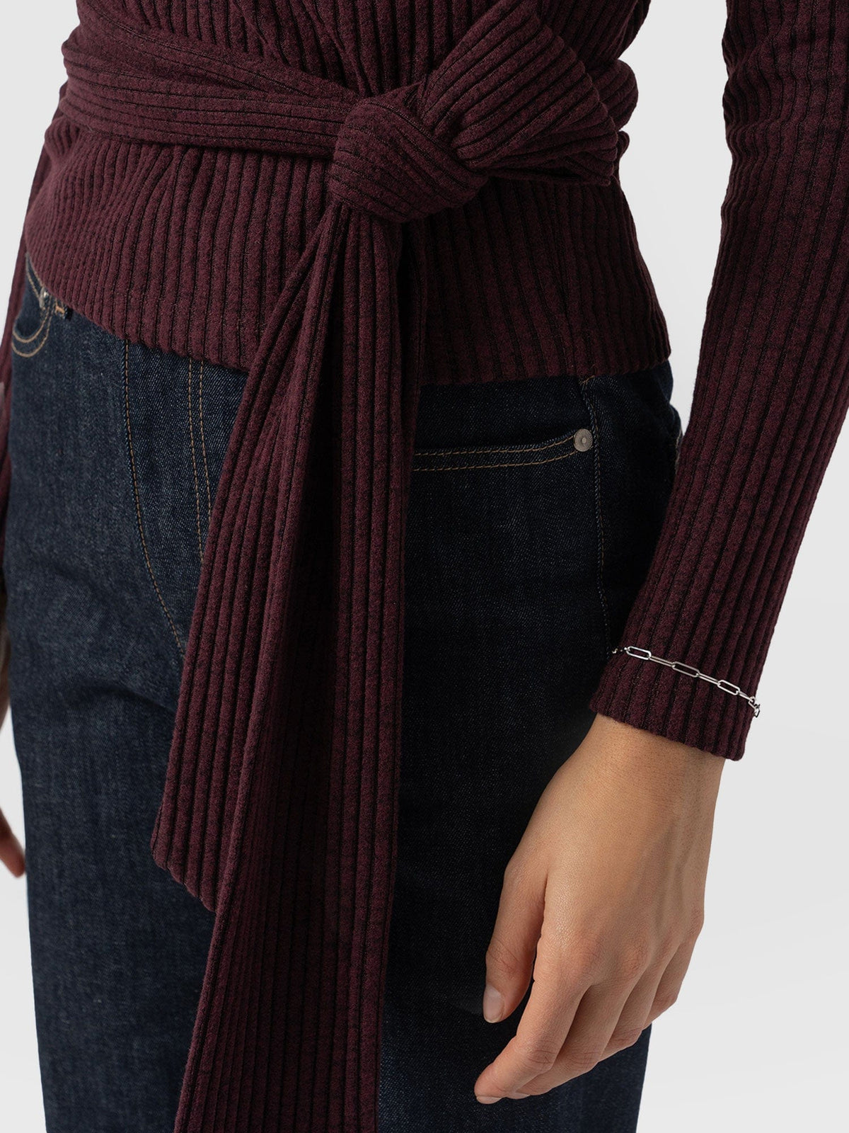 Hoxton Rib Top - Burgundy