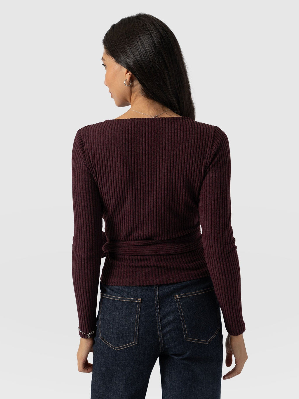 Hoxton Rib Top - Burgundy