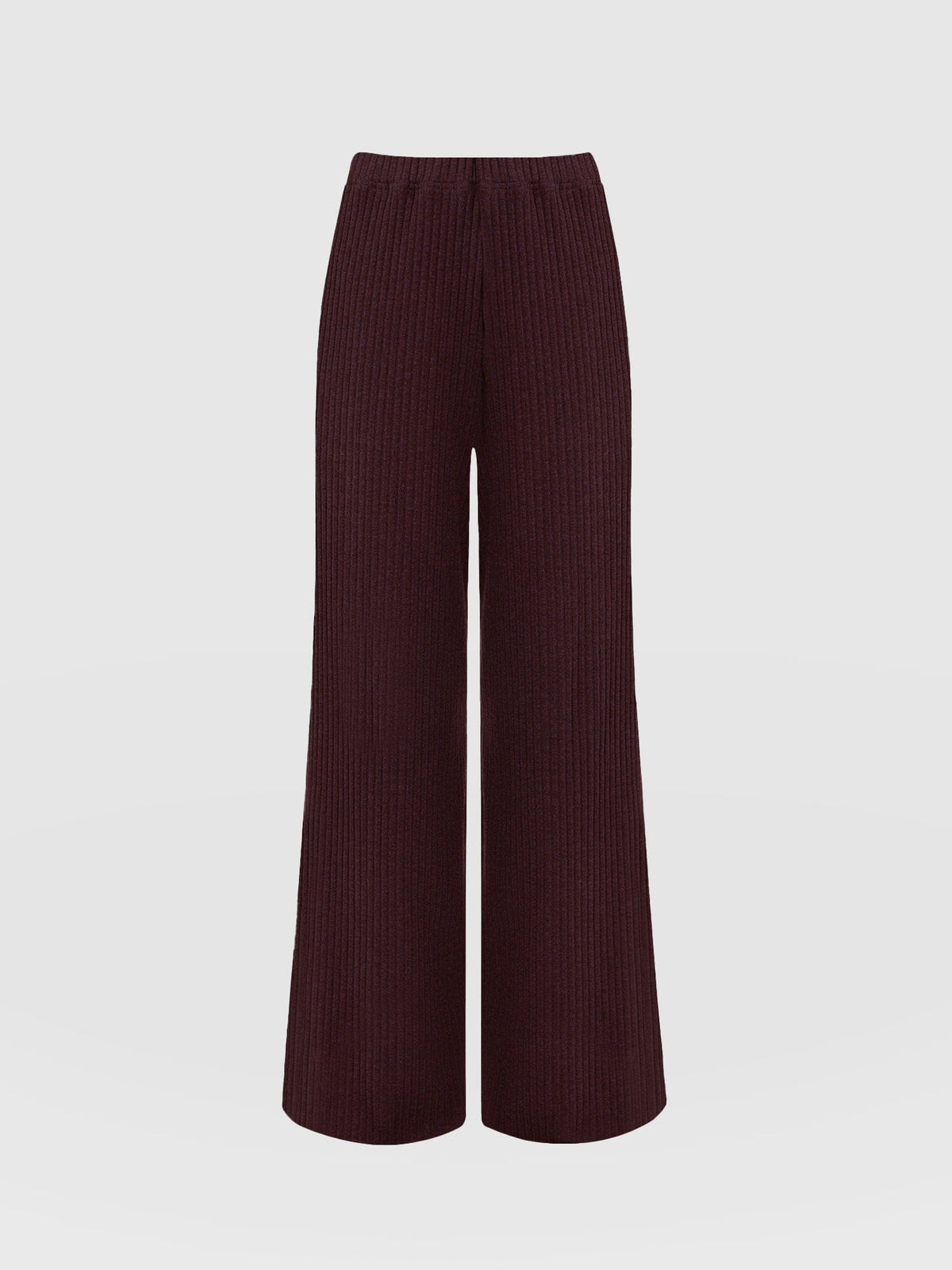 Hoxton Rib Wide Leg Pant - Burgundy