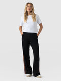 Hoxton Wide Leg Pant - Black - Leopard