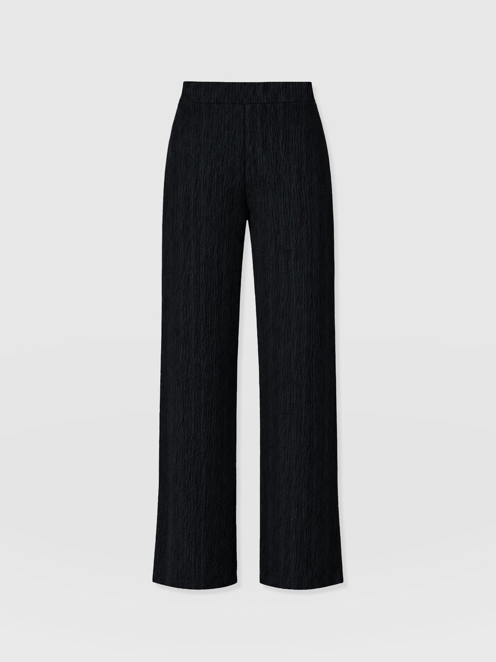 Hoxton Wide Leg Pant - Black Textured
