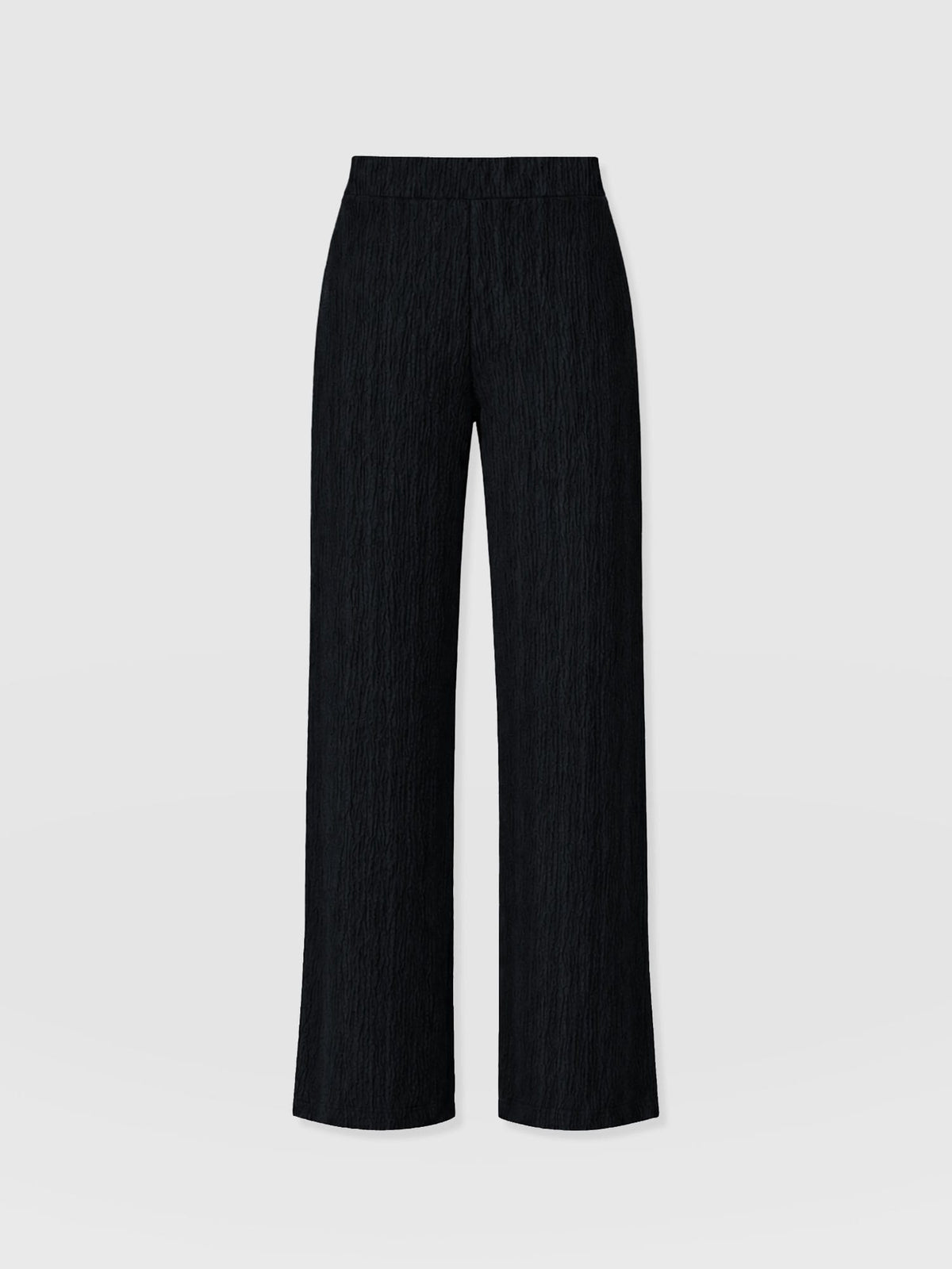 Hoxton Wide Leg Pant - Black Textured