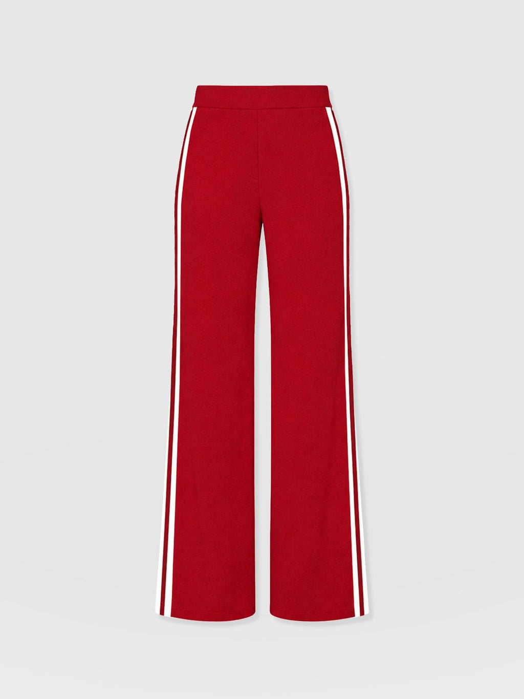 Hoxton Wide Leg Pant - Red - Brown Stripe
