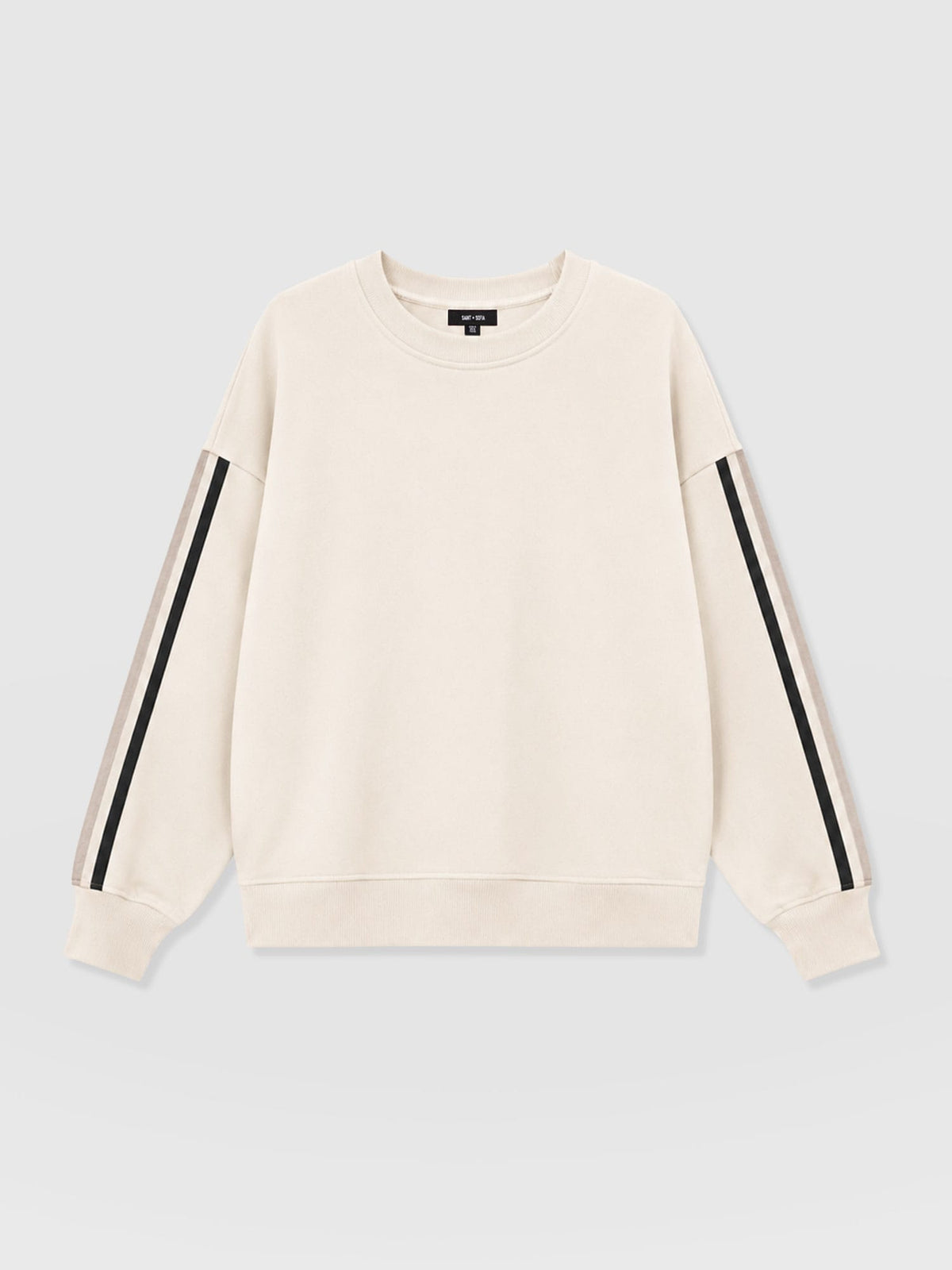 Hoxton Sweatshirt - Cream - Black Stripe