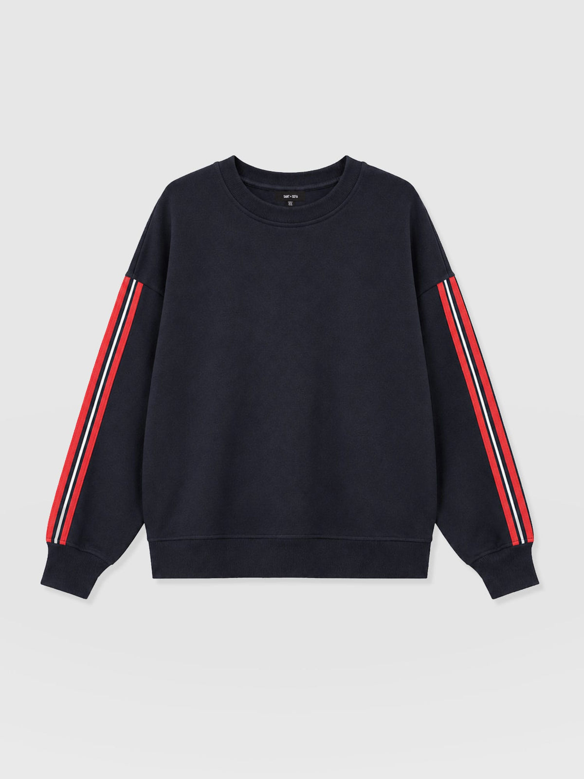 Hoxton Sweatshirt - Navy - Red Stripe