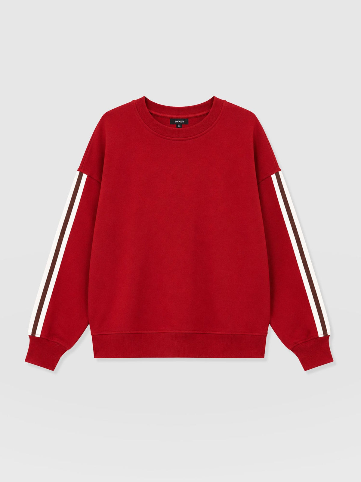 Hoxton Sweatshirt - Red - Brown Stripe