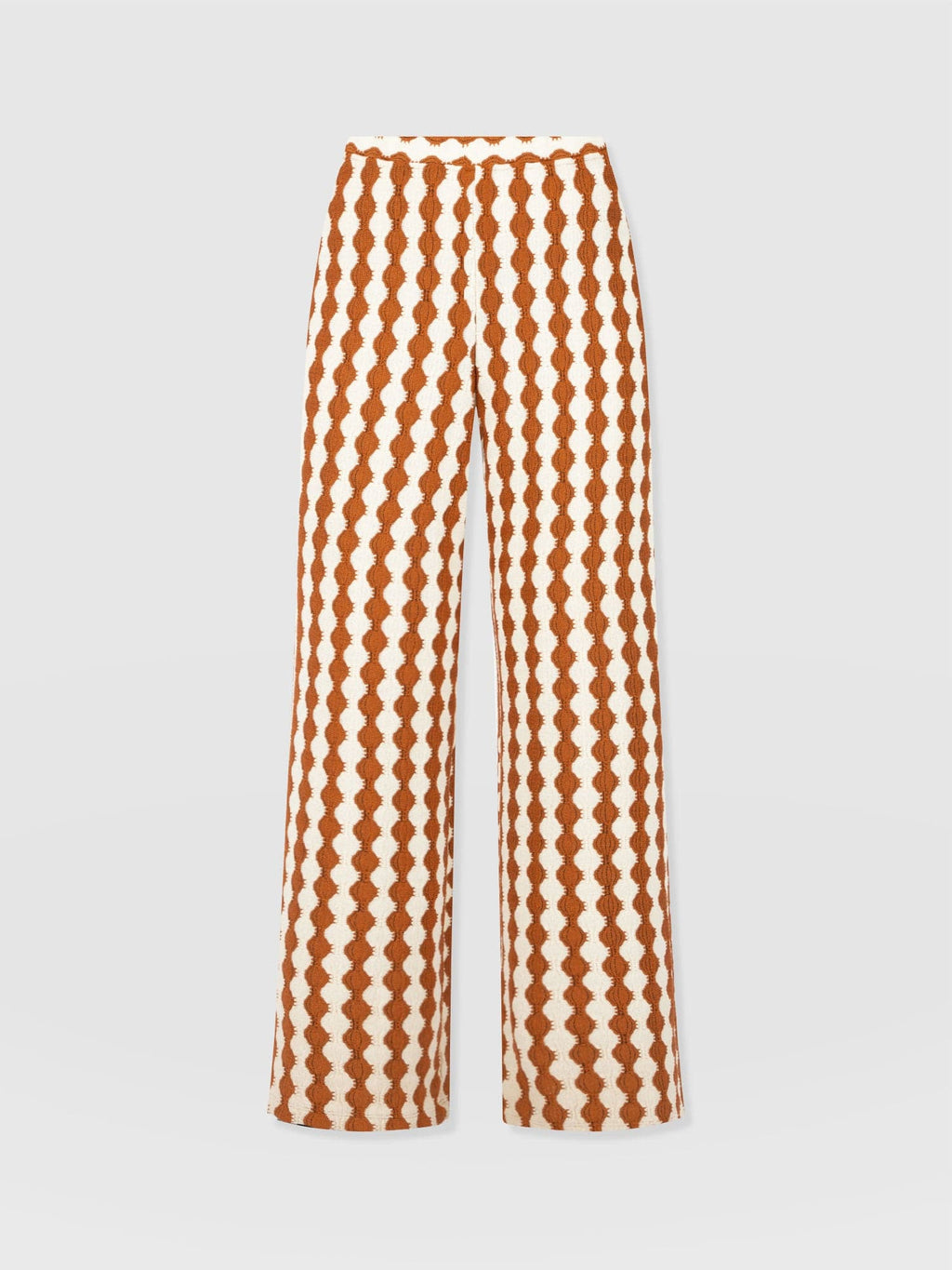 Hoxton Wide Leg Pant - Brown/Cream