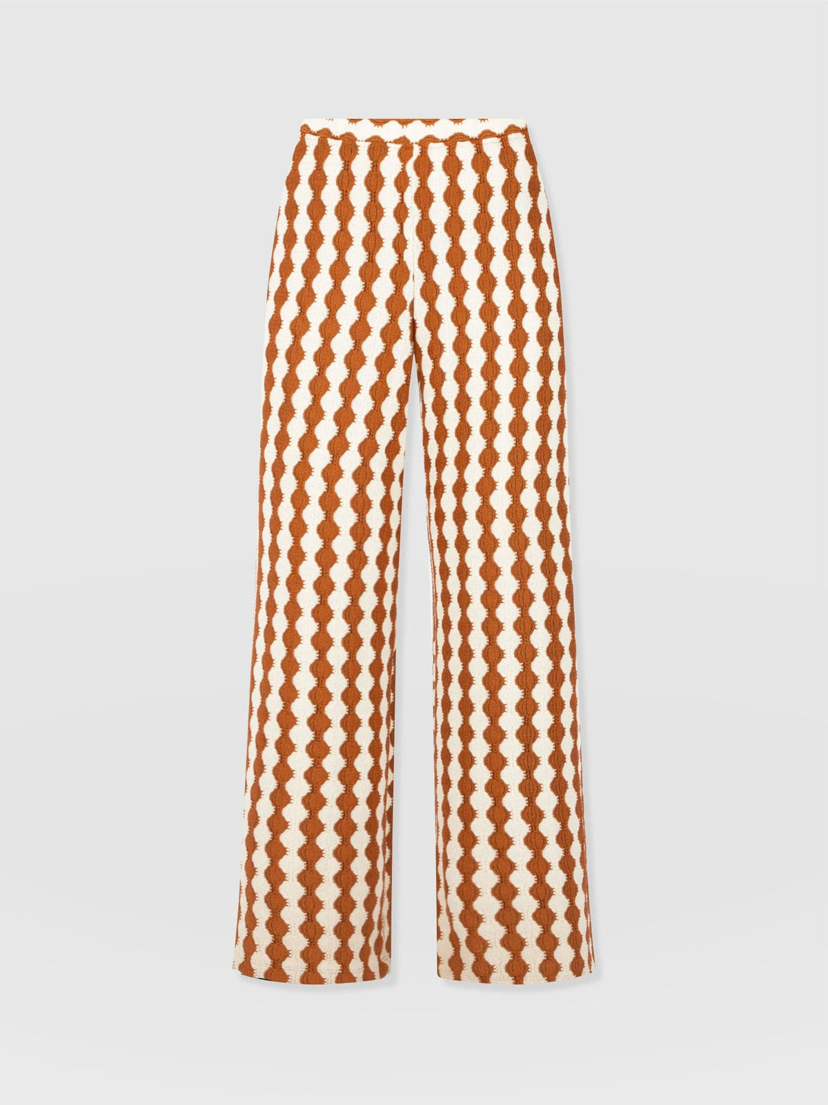 Hoxton Wide Leg Pant - Brown/Cream