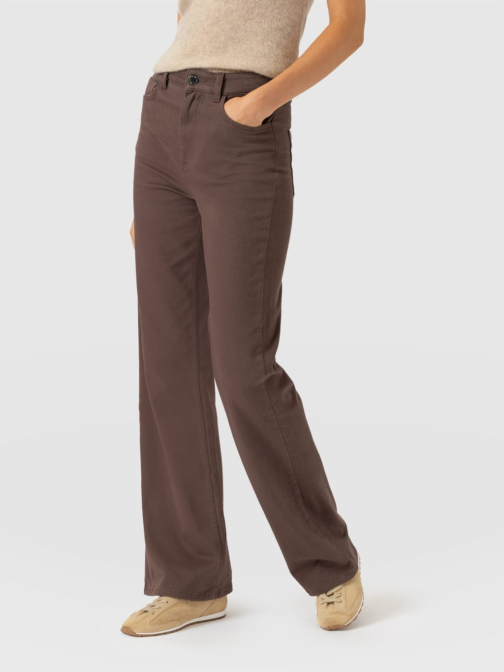Wide Leg Jean - Brown