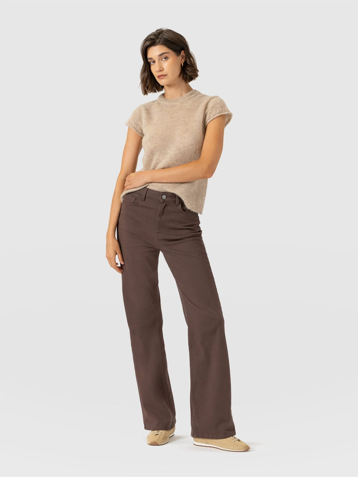 Wide Leg Jean - Brown