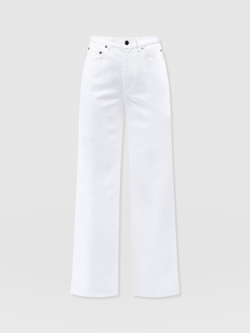 Adjustable Wide Leg Jean - White