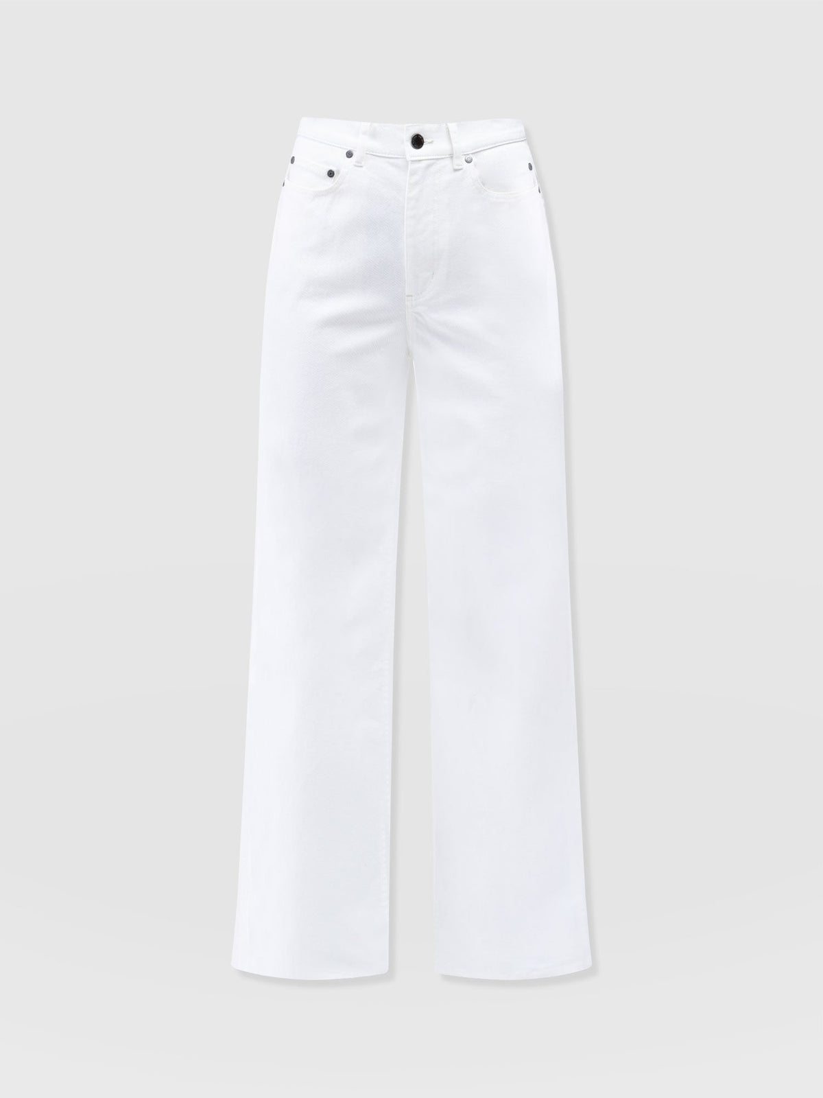 Adjustable Wide Leg Jean - White