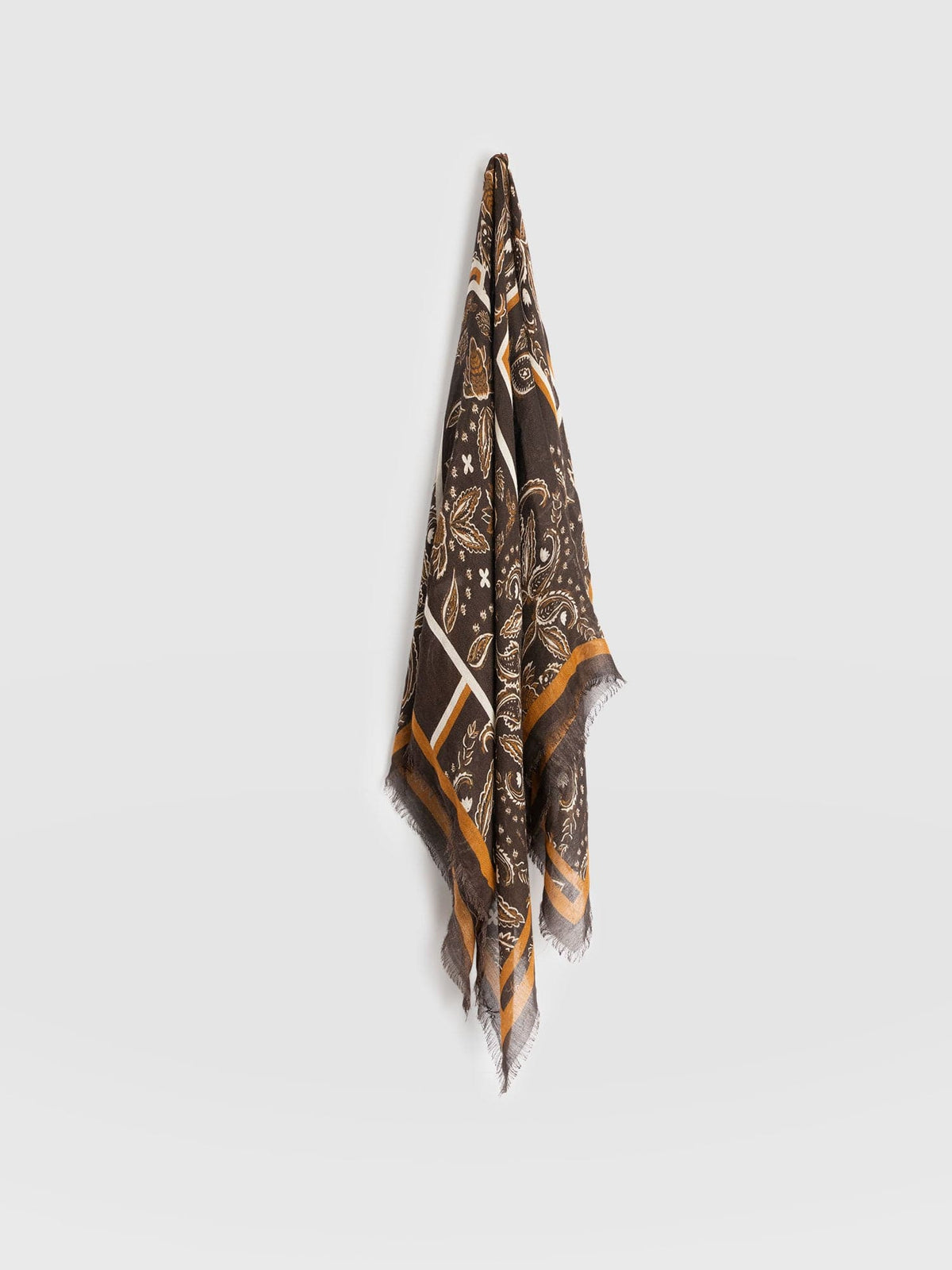 Wren Paisley Scarf - Brown